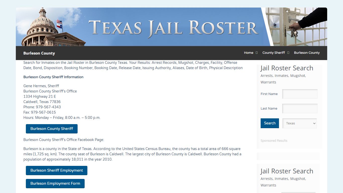 Burleson County | Jail Roster Search